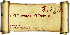 Bölcskei Ádám névjegykártya