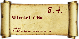 Bölcskei Ádám névjegykártya